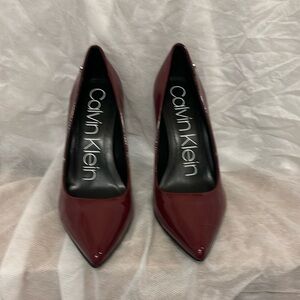 7 1/2 inch Calvin Klein 3 inch dark red heel